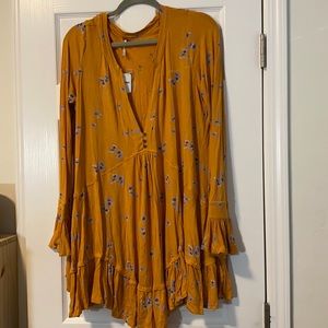 Free people mustard tunic dress